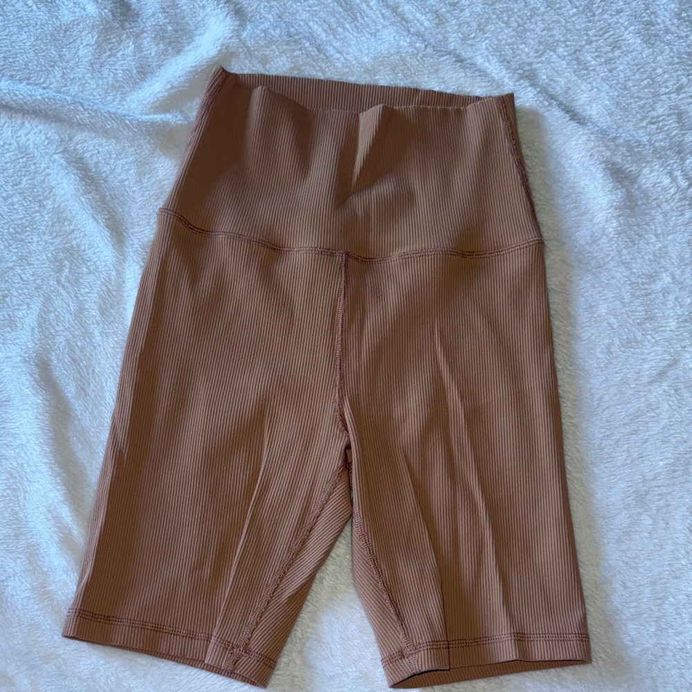 Aerie High-Waisted Tan Bike Shorts